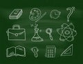 Set of Hand Drawn School icons. Royalty Free Stock Photo