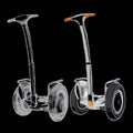 Set Hand drawn, segway,Two-wheeled motorized personal vehicle