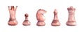 Set of hand drawn sketch chess pieces on a white background. Chess. Royalty Free Stock Photo