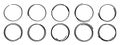 Set hand drawn sketch frame marker circles, rounds scribble line icons - vector