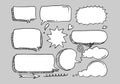 Set of hand drawn sketch Speech bubbles. Royalty Free Stock Photo