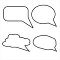 Set of hand drawn sketched speech bubbles isolated on white background