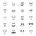 Set of hand drawn smiley faces. Sketched facial expressions set