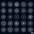 A set of hand-drawn snowflakes.