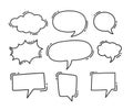 Set of hand drawn speech bubbles vector illustration Royalty Free Stock Photo