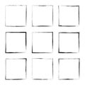 Set hand drawn rectangle frame. Royalty Free Stock Photo