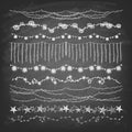 Set of hand-drawn String Holiday on chalkboard. Royalty Free Stock Photo