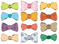 A set of hand drawn stylish bow ties Royalty Free Stock Photo