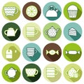 Set of hand drawn teatime icons