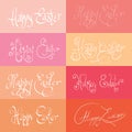 Set of hand drawn typograhy Happy Easter