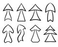 Set of hand drawn various index arrows. Royalty Free Stock Photo