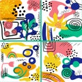 Set of hand drawn various shapes and doodle objects. Abstract contemporary modern trendy vector illustration. Royalty Free Stock Photo