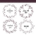 The set of hand drawn vector circular decorative