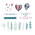 Set of hand drawn vector decorative elements for your design Royalty Free Stock Photo