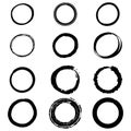 Set of hand drawn vector doodle circle line sketch isolated on white background Royalty Free Stock Photo