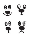 Set of hand drawn vector emoticons or smileys Royalty Free Stock Photo