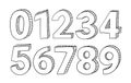 Set of hand drawn vector numbers isolated on white background