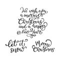 Set of hand drawn vector quotes. Eat, Drink, be Merry. Let it sn Royalty Free Stock Photo