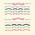 Set of hand drawn vector ribbons. Doodles collection Royalty Free Stock Photo