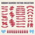 Set of hand drawn vector ribbons Royalty Free Stock Photo