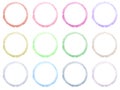 Set of Hand drawn watercolor circle frames. Royalty Free Stock Photo