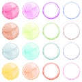 Set of Hand drawn watercolor circle frames. Royalty Free Stock Photo