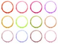 Set of Hand drawn watercolor circle frames. Royalty Free Stock Photo