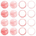 Set of Hand drawn watercolor circle frames. Royalty Free Stock Photo