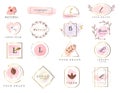 Set of hand drawn watercolor labels and badges for printing,product,vector