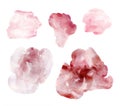 Set of Red hand drawn watercolor stains Royalty Free Stock Photo