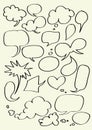 Set of hand drawn word bubbles for text insertion