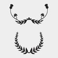 Set of hand drawn wreaths on white background. Vector illustration. The set of hand drawn vector circular decorative elements for
