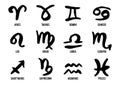 Set of hand drawn zodiac signs, vector illustration Royalty Free Stock Photo