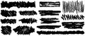 Set of hand draws black paint, ink brush strokes, brushes, lines. Dirty artistic grunge design elements. Vector Royalty Free Stock Photo
