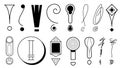 Set Hand Draws Collection Doodle Different Black Exclamation Marks Vector Design Cartoon Interrogation Icons Sketch Royalty Free Stock Photo