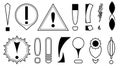 Set Hand Draws Collection Doodle Different Black Exclamation Marks Vector Design Cartoon Interrogation Icons Sketch Royalty Free Stock Photo