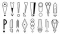 Set Hand Draws Collection Doodle Different Black Exclamation Marks Vector Design Cartoon Interrogation Icons Sketch Royalty Free Stock Photo