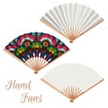 Set of hand fans Royalty Free Stock Photo