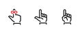 Set of Hand gesture and Reminder icons. Editable line vector.