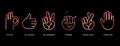 Set of hand gestures icons, vector illustration and concept design