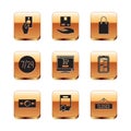 Set Hand holding money, Paper cash, Certificate template, Shopping cart computer, Clock 24 hours, shopping bag, Hanging