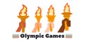 Set of hand holding a torch. illustration vector. Olympic games