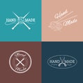 Set of hand made labels, badges and logos for