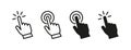 Set of hand pointer or cursor mouse clicking flat icon symbol Royalty Free Stock Photo