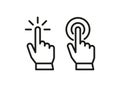 Set of hand pointer or cursor mouse clicking linear icon symbol Royalty Free Stock Photo
