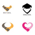 Set of Hand shake, Deal icon logo vector Royalty Free Stock Photo