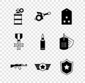 Set Hand smoke grenade, Howitzer, Military rank, Submachine gun, Star American military, Police badge, reward medal and