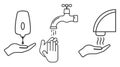 Set of Hand washing procedure isolated on white background. Vector illustration Royalty Free Stock Photo