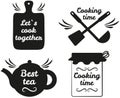 Set of hand writings about kitchen, food and cooking. Hand drawn letterings, culinary outlines