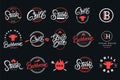 Set of hand written lettering logo Royalty Free Stock Photo